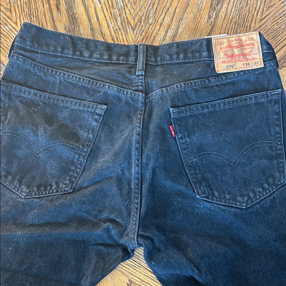 Levi's Men's Black 505 W36 x L32 Straight Jeans